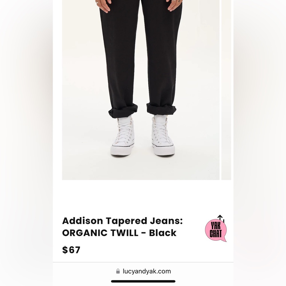 Lucy & Yak Black Addison Jeans, 34 Reg